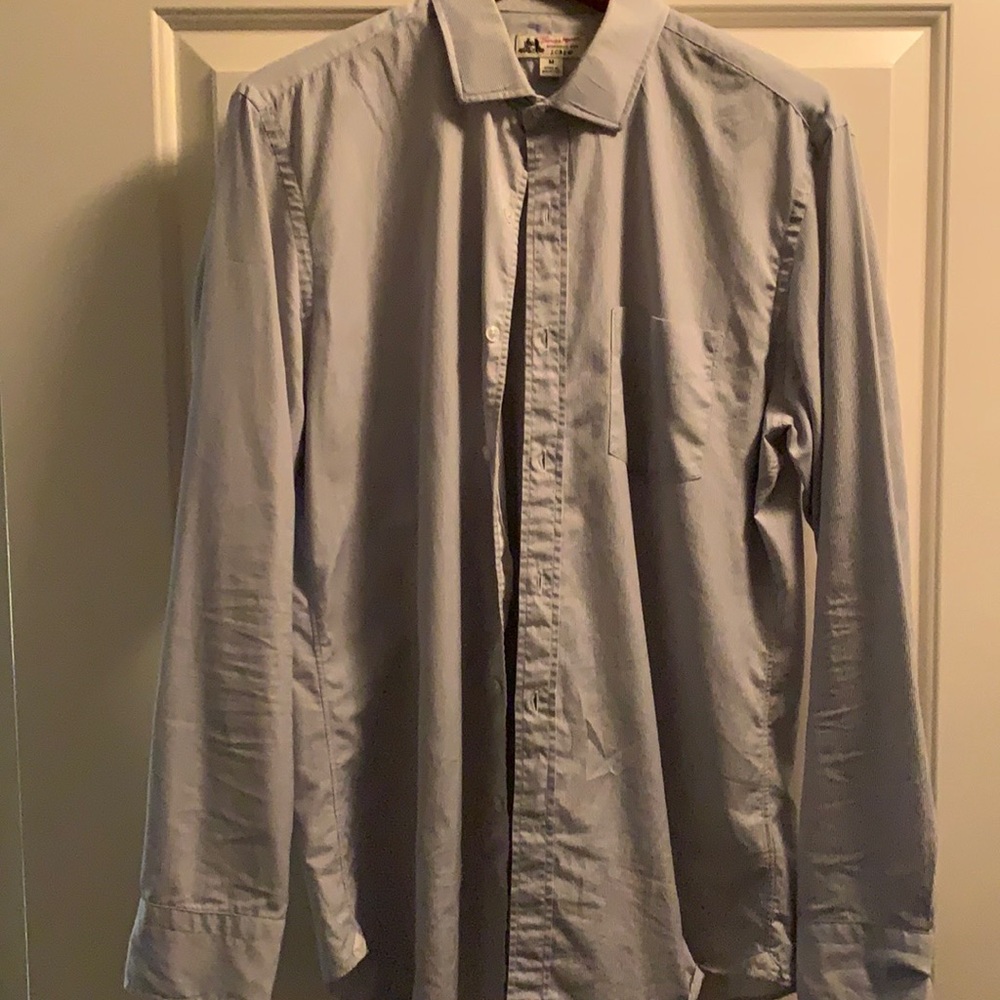 J Crew Thomas Mason dress shirt in blue / white micro-pinstripe